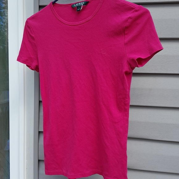 Ralph Lauren Womwns M Fuchsia Tee - Picture 1 of 6
